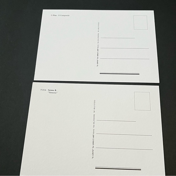 Leaning Tower of Pisa / Venezia Postcard Artist Signed Watercolor Unused Lot 2x - Picture 9 of 12